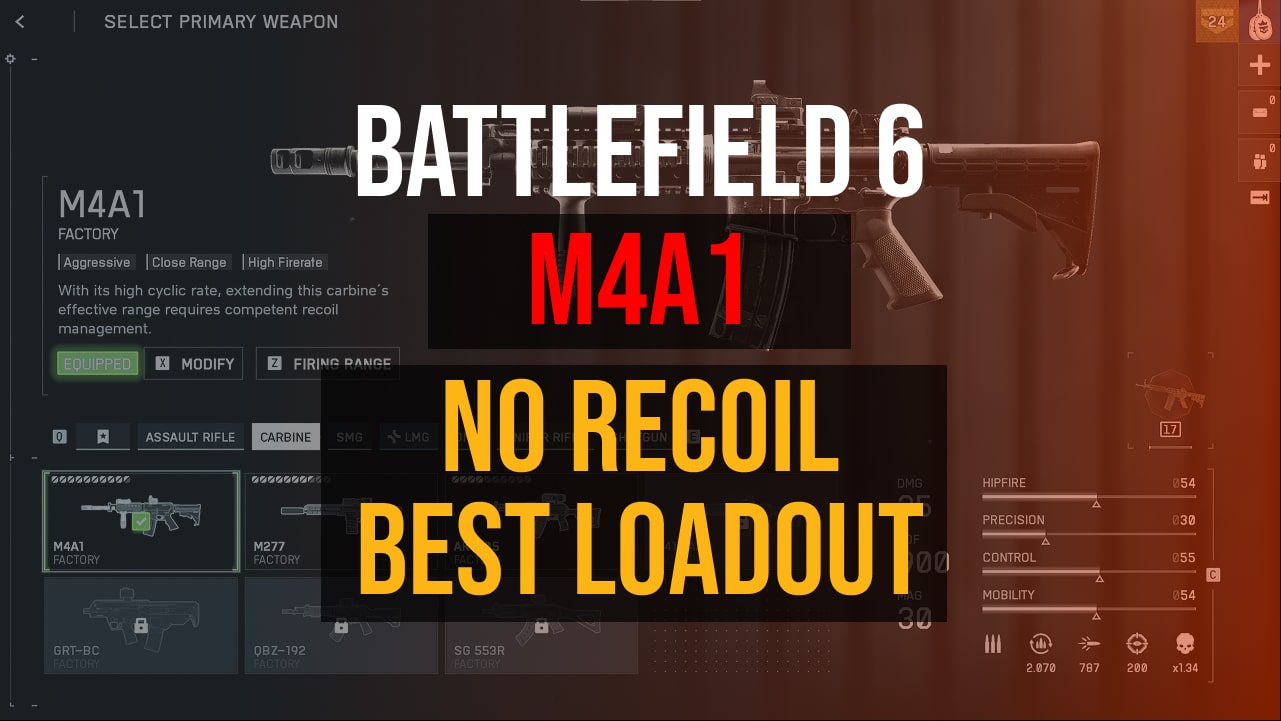Battlefield 6 M4A1 No Recoil Best Loadout