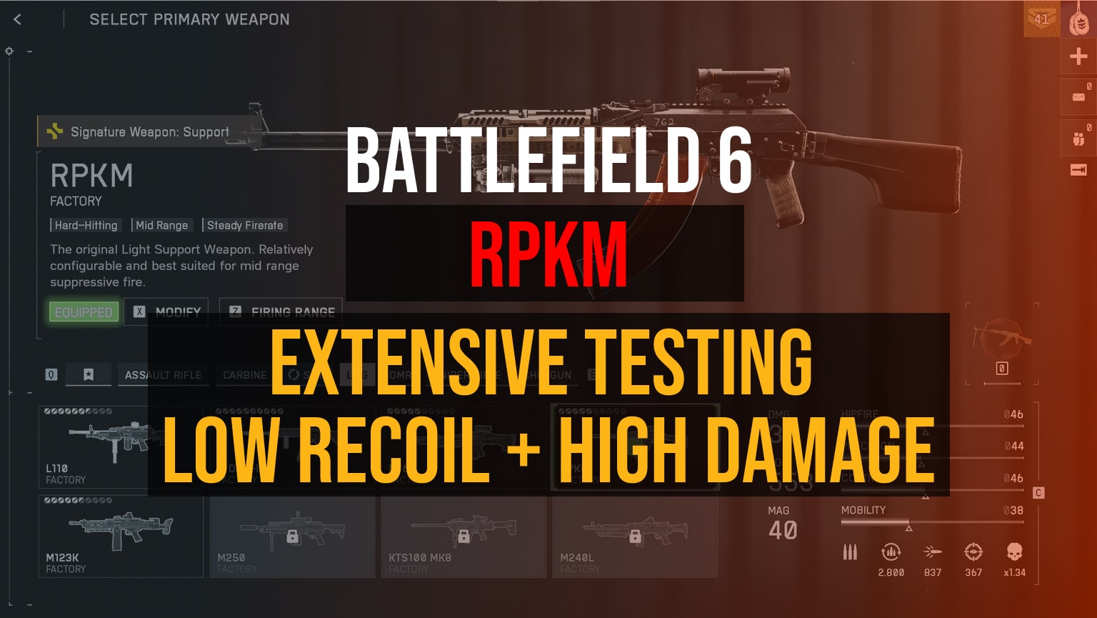 Battlefield 6 RPKM Extensive Testing Low Recoil + High Damage