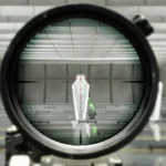 Scoped in rifle to a target using a range finder attachment