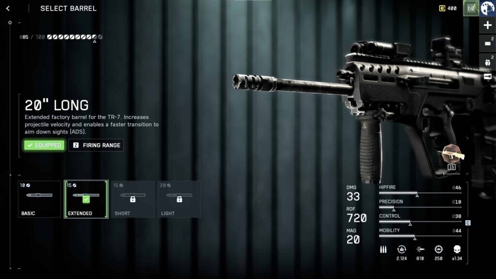 20" Long Barrel (Level 7)