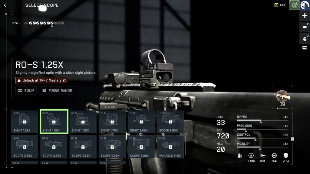 RO-S 1.25X Scope (Level 21)