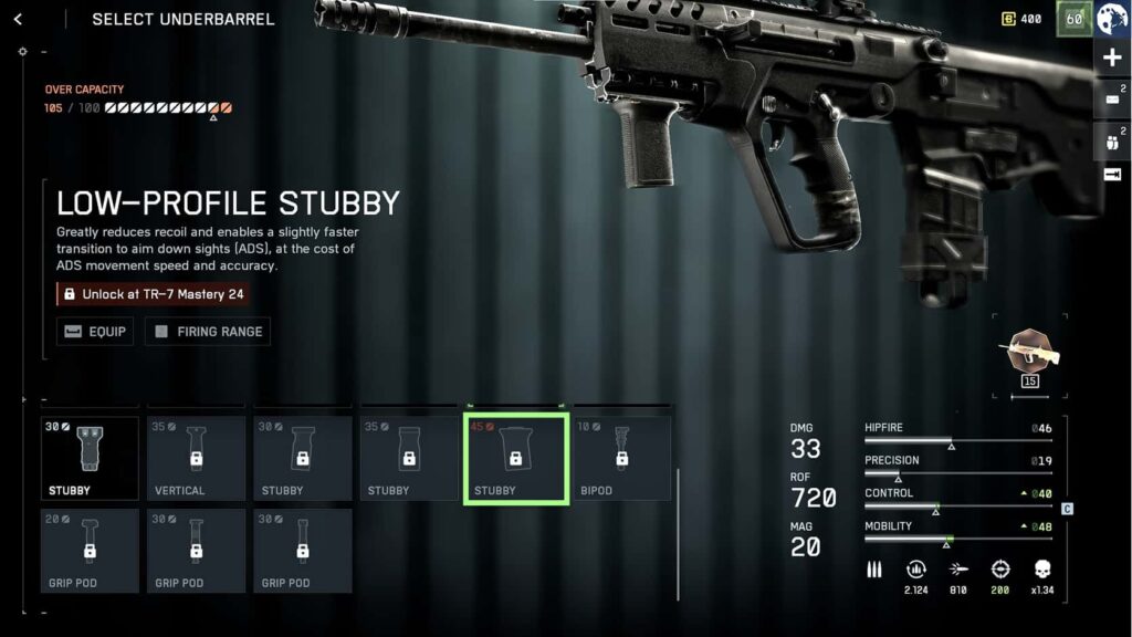 Low-Profile Stubby Grip (Underbarrel – Level 24)